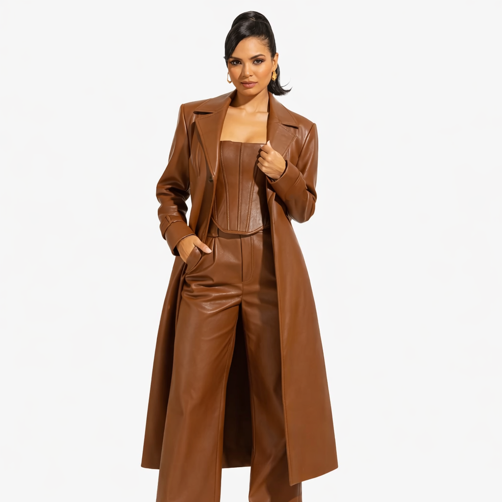 Women Brown Full Suit
