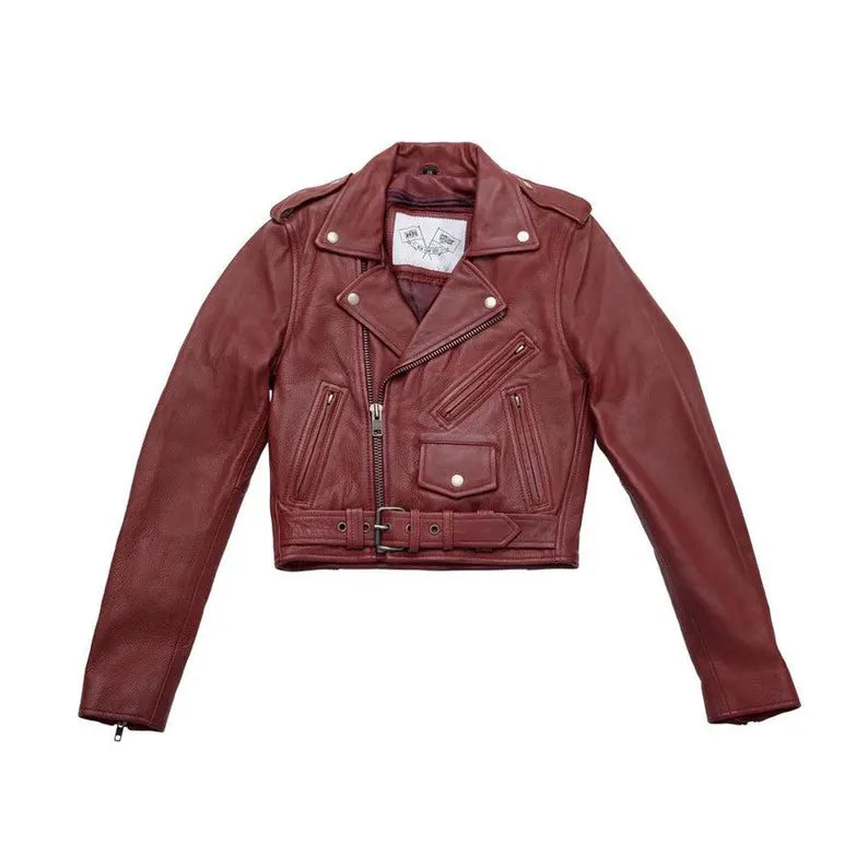 Women Red Leather Jacket