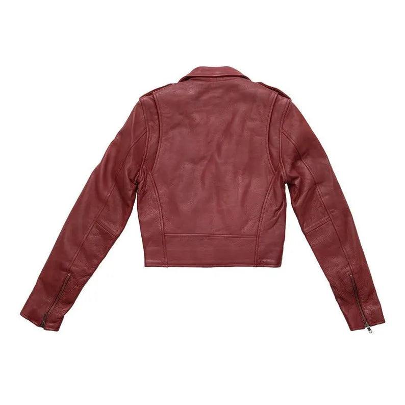 Women Red Leather Jacket